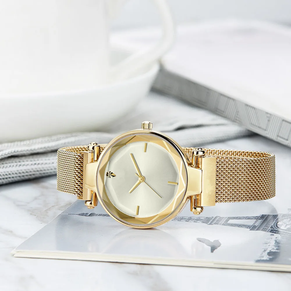 И Прямая поставка, женские часы, роскошные женские кварцевые наручные часы, женские креативные часы с магнитным браслетом из розового золота