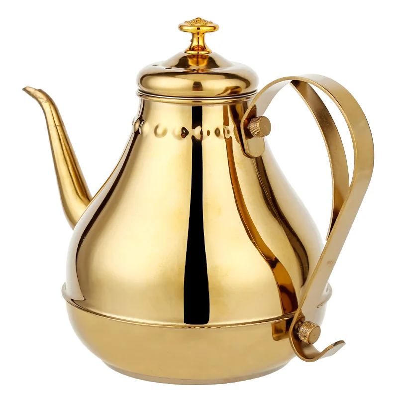 1.2L gold 1.8L/1.2L чайник из нержавеющей стали золотой серебряный чайник с фильтром сетевой кухонный вареный черный и зеленый чай пуэр напиток водонагреватель - Цвет: 1.2L gold