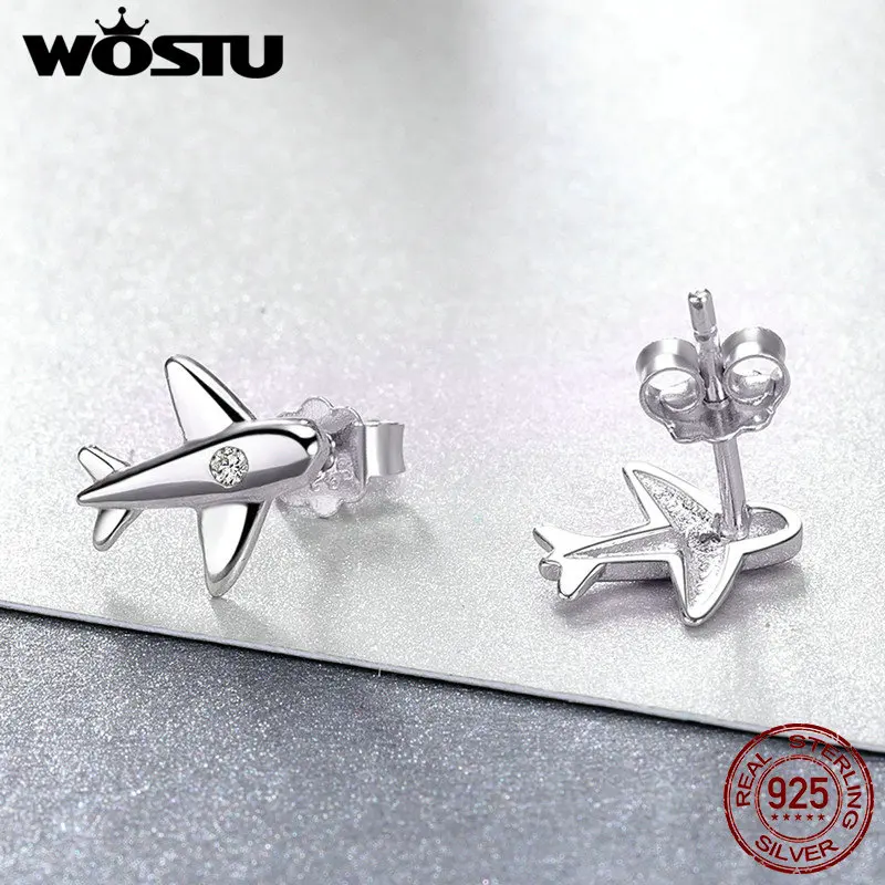 Женские серьги пусеты WOSTU оригинальные Пусеты Из 100% стерлингового серебра 925