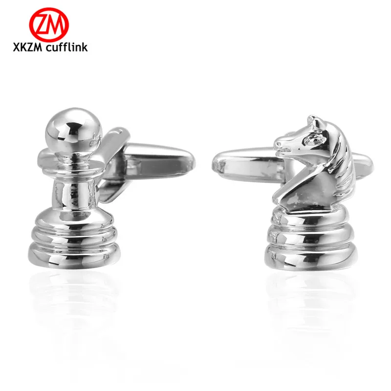 

Brand silvery Chess Cufflinks High Quality for Mens Shirt Wedding Party Cuff Links The Bake Lacquer Cuff Button Accessories