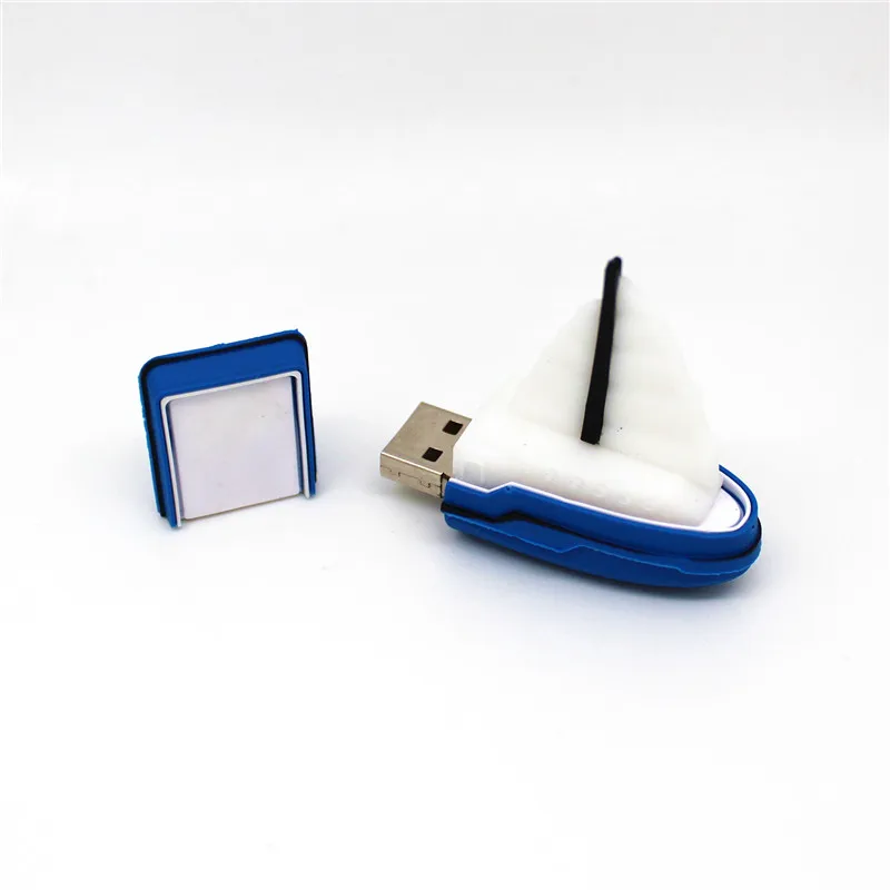 Новый PenDrive Мультфильм синий/красный Парусник модель лодки 4G 8G 16G корабль мини
