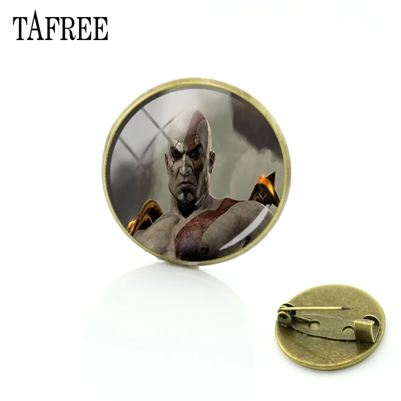 Броши TAFREE God of War булавки модная новинка античный бронзовый покрытый стеклянный