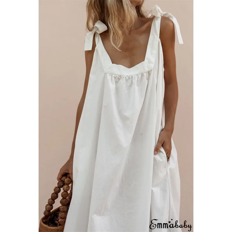 2019 Summer Chiffon Party Maxi Dress Women Casual V Neck Beach Dresses For Sleeveless Solid Pink Yellow Long | Мать и ребенок