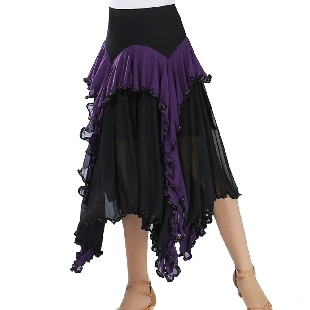Fashion Modern Dance Skirt Sequins flowers skirts Tango Ballroom Waltz for Women Lady Adult Party Half-length | Тематическая одежда