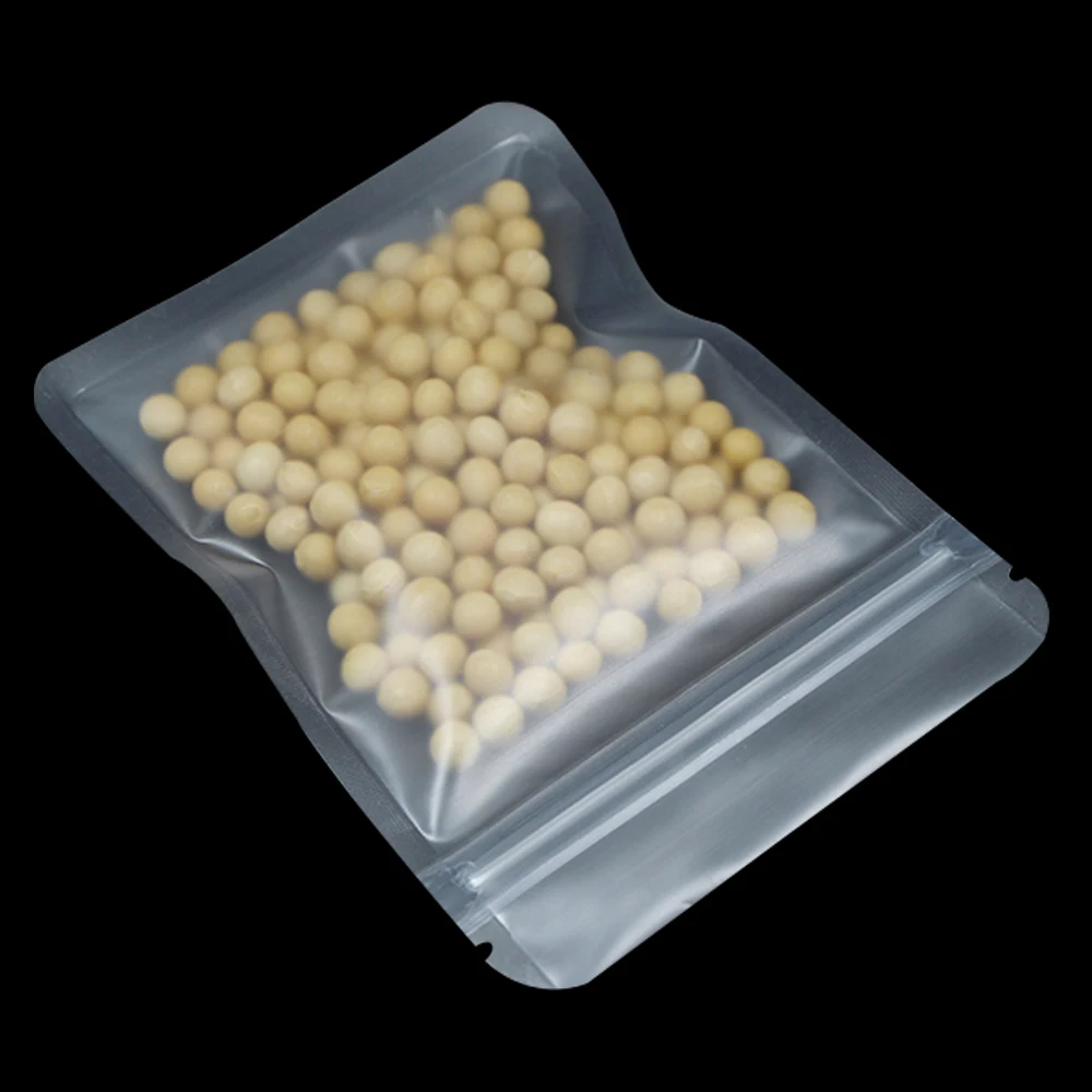 

100Pcs/lot Plastic Matte/Clear Food Retails Zip Lock Packaging Bag Reclosable Tea Dried Flower Zipper Storage Pouch Ziplock Bag