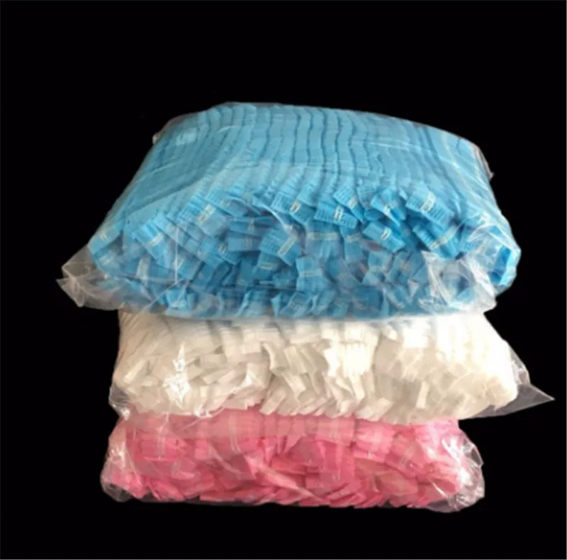 10 Pcs Disposable Hair Shower Cap Non Woven Pleated Anti Dust Women Men Bath Caps for Spa Hair Salon Shower Bath Accessories
