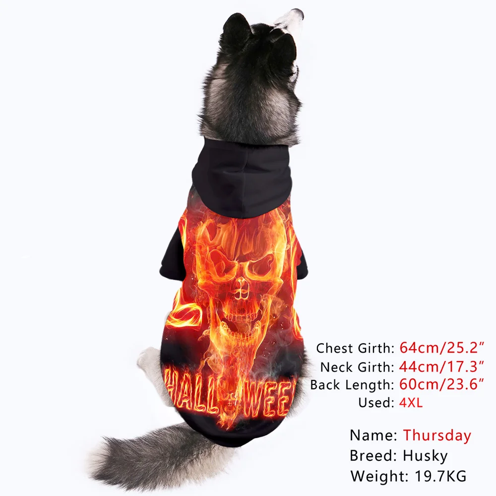 Толстовки с капюшоном для животных на Хэллоуин 3D HD теплые крутые свитшоты