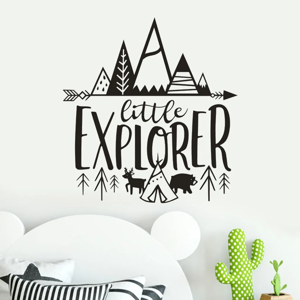 Виниловые наклейки Little Explorer в скандинавском стиле декор для детской комнаты на
