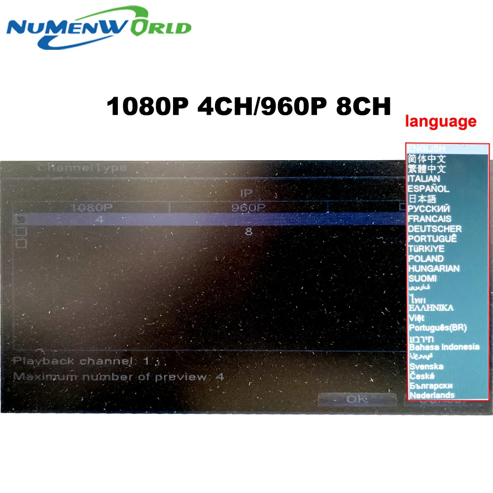 Numenworld 4CH 1080P NVR материнская плата CCTV ONVIF H.264 сетевой видеорегистратор 4 канальный