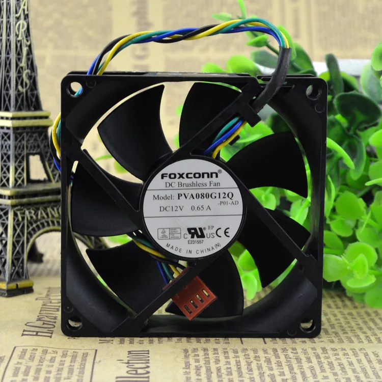 Бесплатная доставка Для Foxconn PVA080G12Q P28 CE DC 12V 0.65A 4 проводной контактный разъем 100 мм