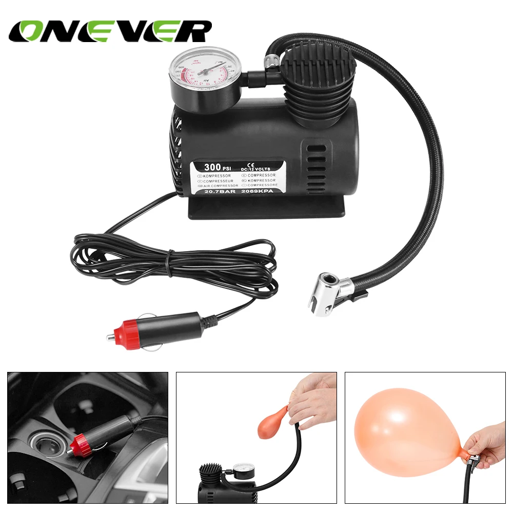 12V 300PSI Портативный аварийного мини Электрический воздушный компрессор комплект