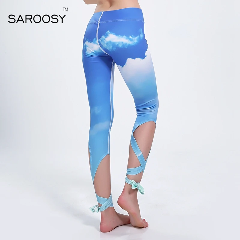 Saroosy 2018 Новый 3XL градиент небо модные леггинсы для Для женщин высокие эластичные