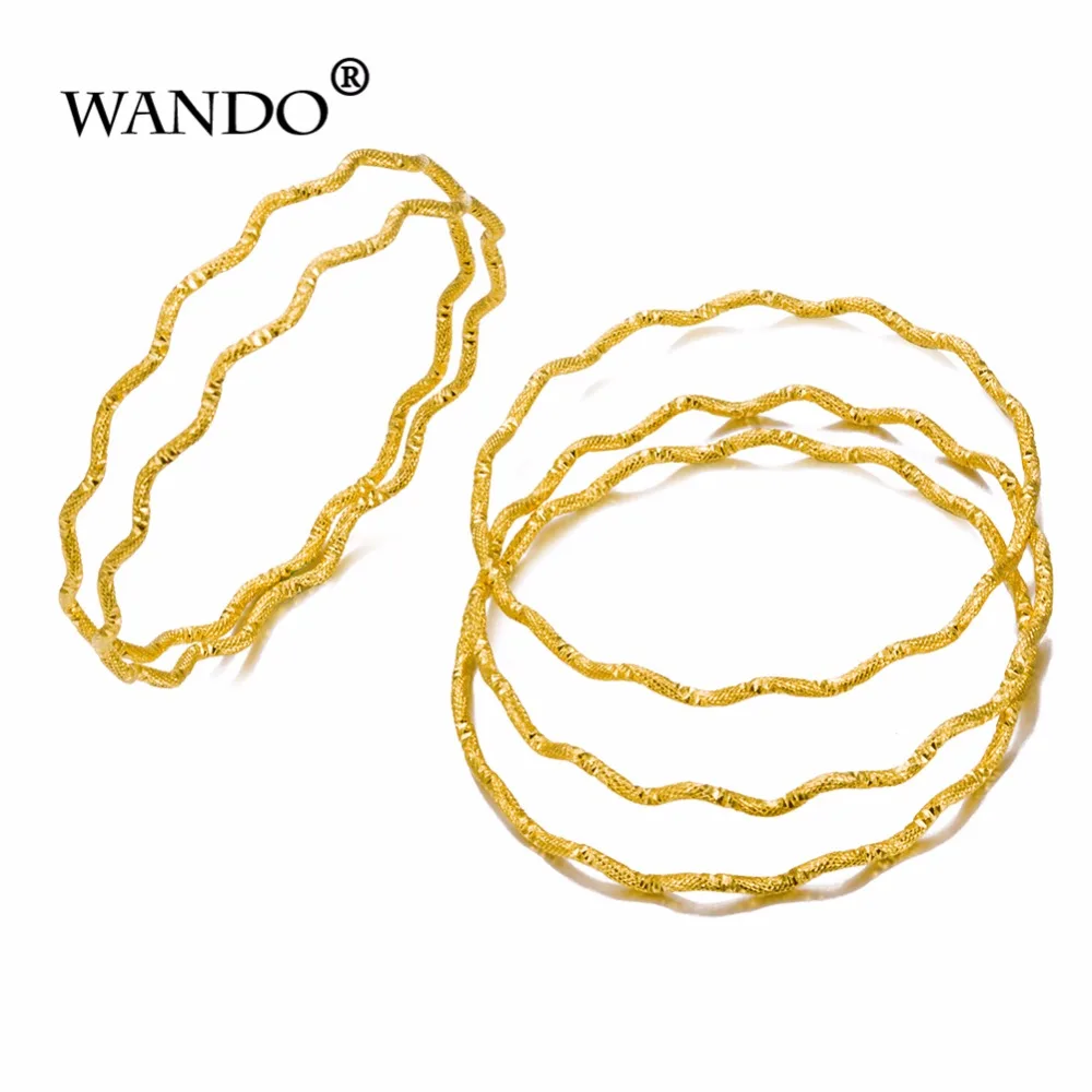 WANDO 5 шт. оптовая продажа золотые браслеты Дубая для женщин Men18k золотой цвет