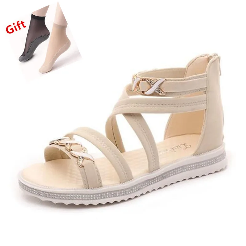 Сандалии женские на плоской подошве Повседневные Удобные босоножки с ремешками