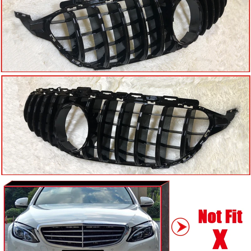GTS стиль W205 C63AMG C180 C200 C300 C350 c-класс решетка гриль ABS черный без камеры для merceesmb W205 без эмблемы 15-18