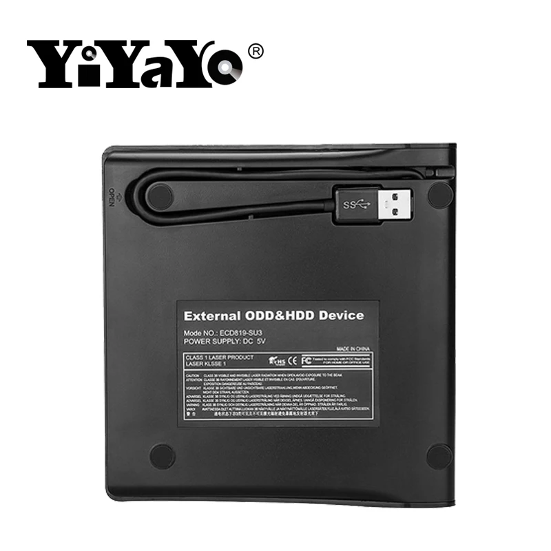 YiYaYo USB 3 0 внешний DVD/CD ROM привод горелка тонкий портативный драйвер CD/RW