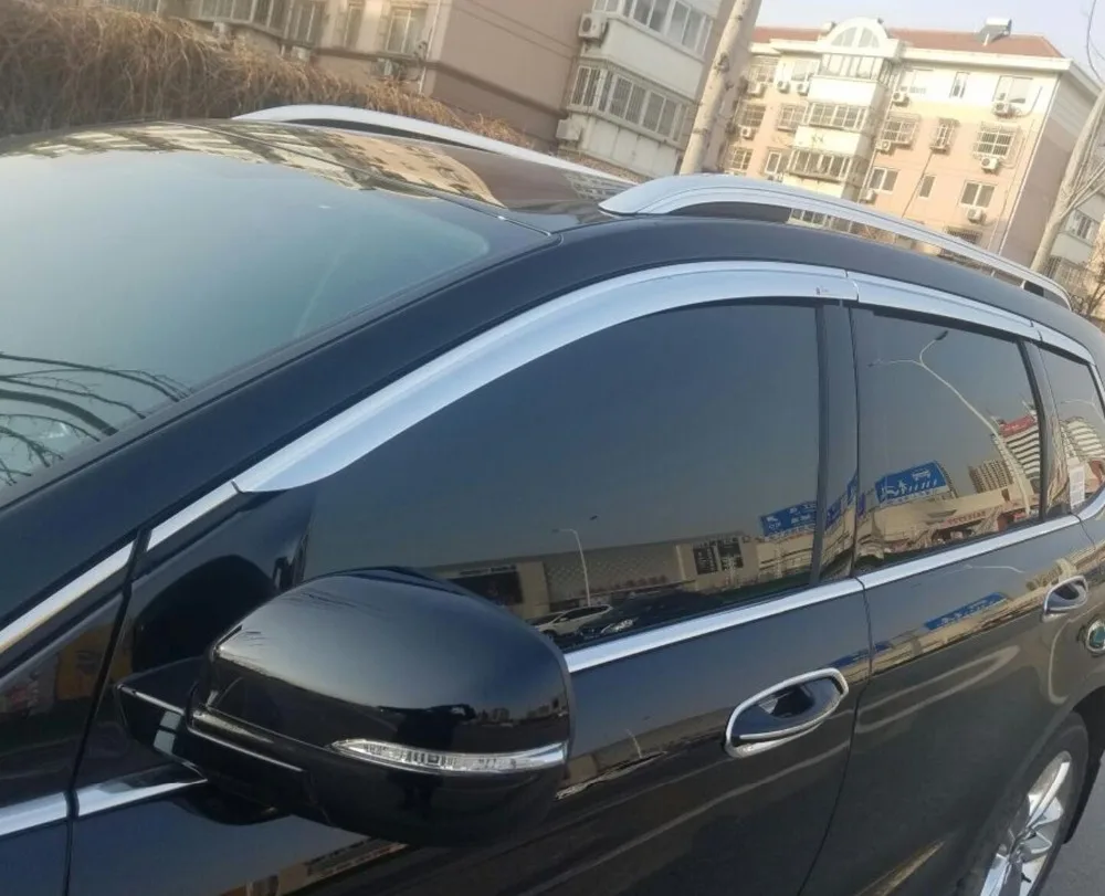 

ABS Chrome plastic Window Visor Vent Shades Sun Rain Guard car accessories for Ford Edge 2015 2016 2017 2018 car styling