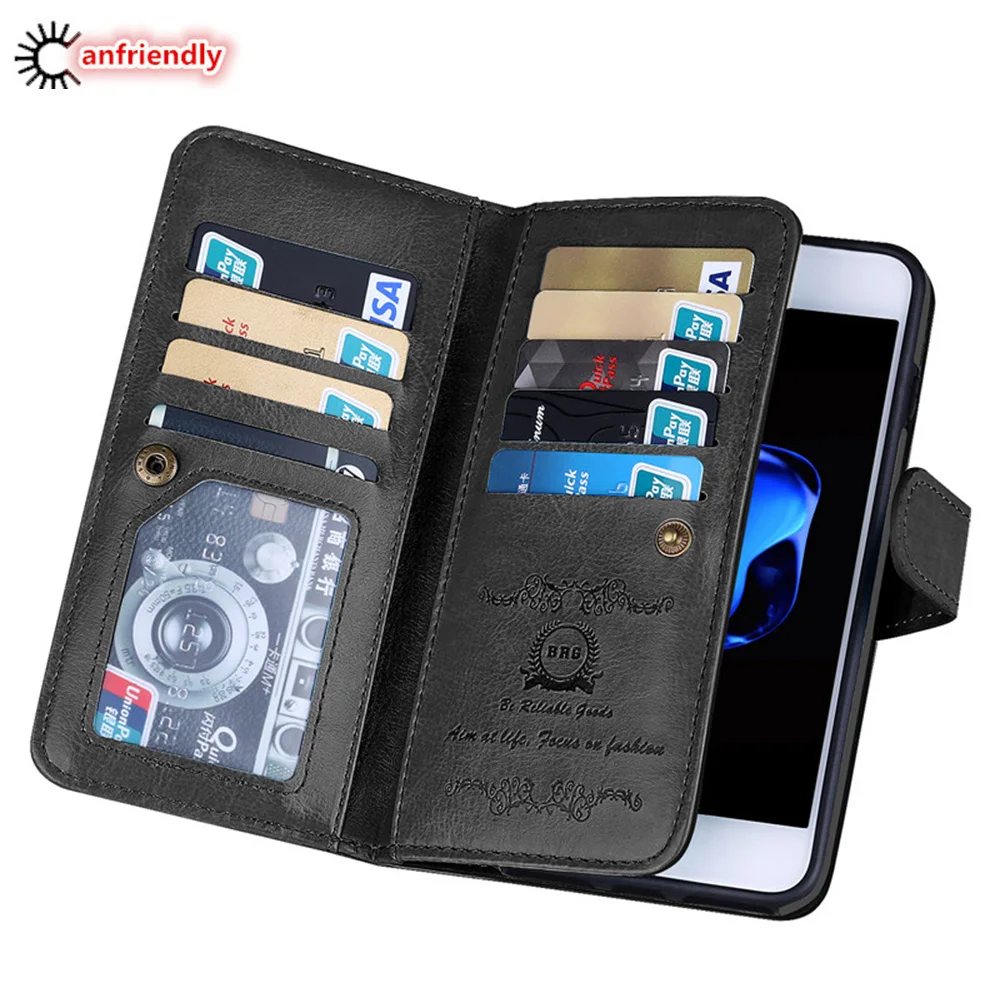 Чехол для iphone 7 8 Plus 7plus роскошный кожаный чехол бумажник с откидной крышкой iphone7 2 в