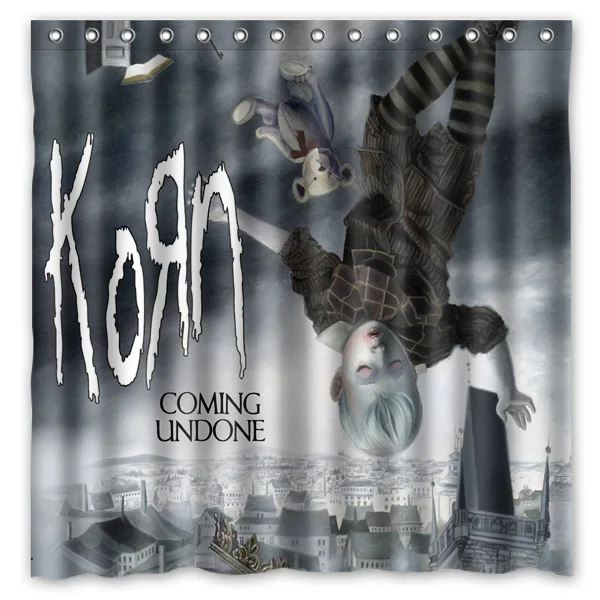 Korn Band Printed Polyester Shower Curtain Waterproof Home Bathroom Curtains With 12 Hooks 180x180CM | Дом и сад