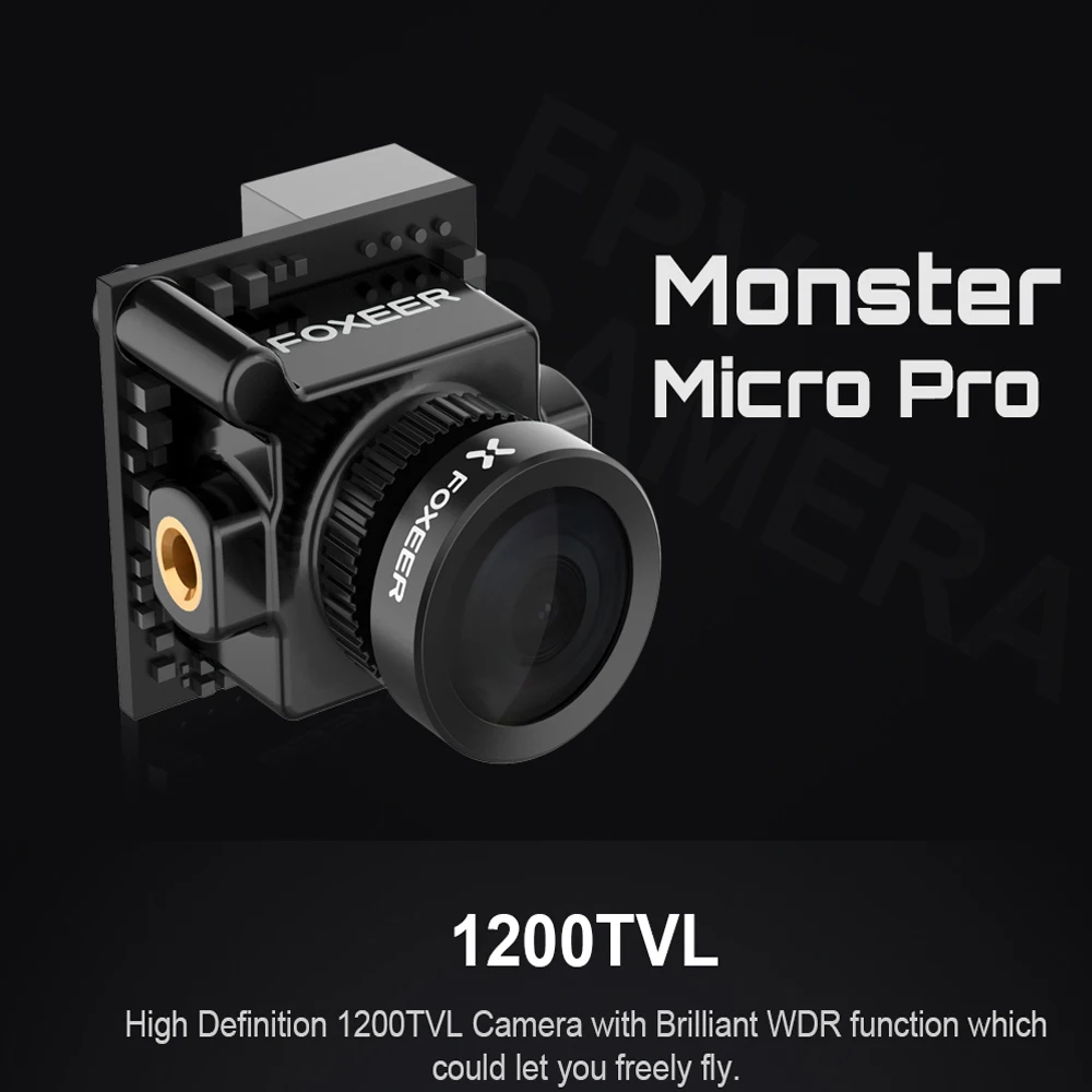 Камера Foxeer Monster Micro Pro 1 8 мм 16:9 1200TVL PAL/NTSC переключаемая WDR с низкой задержкой FPV