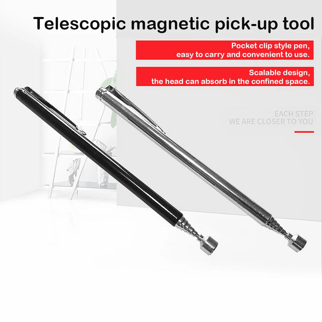 

Hand Tools 1pcs Magnetic Pick Up Rod Stick Extending Magnet Portable Telescopic Easy Rod Handheld Tool Black