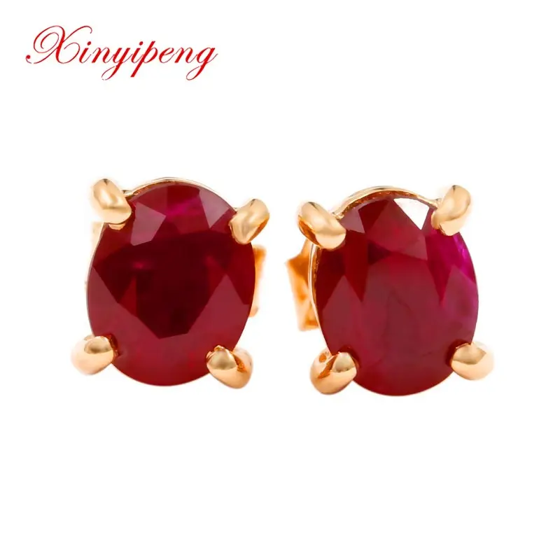 Серьги гвоздики Xin yi peng из настоящего 18 каратного розового золота с 100%