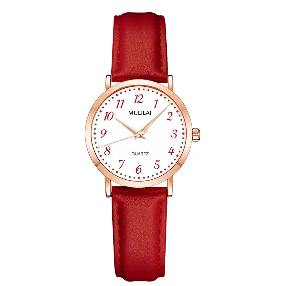 7529 Red Red Розовое золото dw стильные женские часы модные дамские Брендовые женские кварцевые наручные часы женские наручные часы с кожаным ремешком Relogio feminino - Цвет: 7529 Red Red
