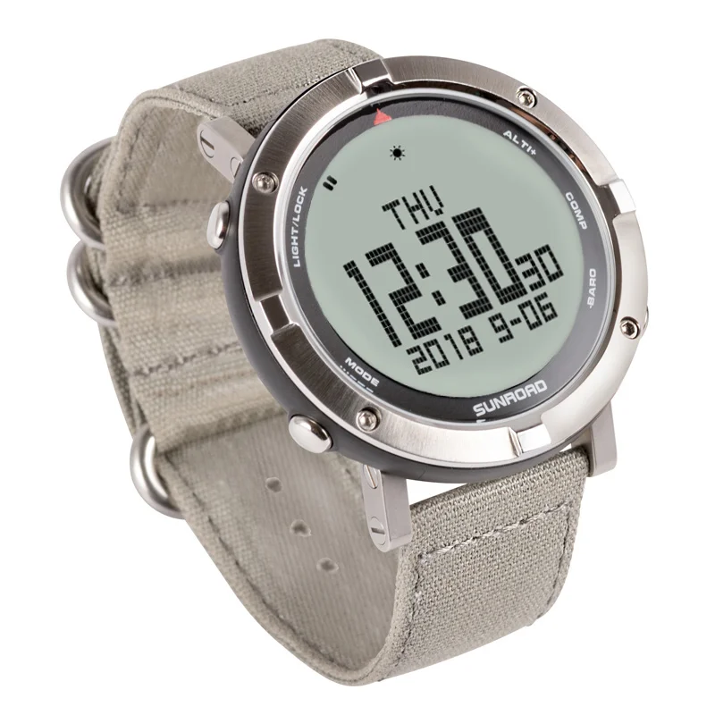 SUNROAD мужские цифровые часы пульсометр альтиметр барометр Clcoks Reloj Hombre 5ATM