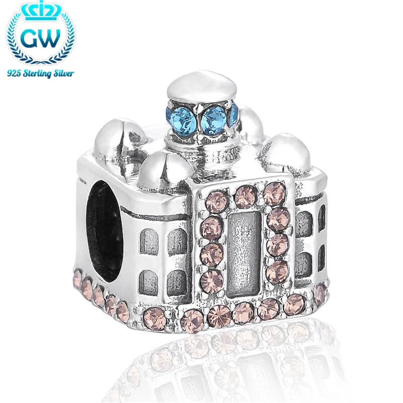 

Authentic 925 Sterling Silver Bead Charm Spacers With Cubic Zircon For Friendship Bracelets GW Brand