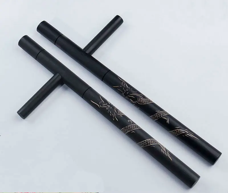 2 Высокое качество! T queue двойной TONFA боевые искусства двойной guaizi duckweed резьба по дереву палочка поворот восток turn-down воротник TONFA - Цвет: 2