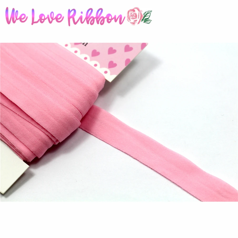 5/8 &quot16 мм розовый матовый FOE Fold Over Elastic 10 ярдов/упаковка швейная тесьма эластичные