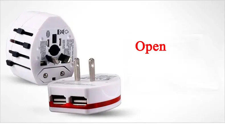 2USB Универсальное зарядное устройство для путешествий Универсальный адаптер