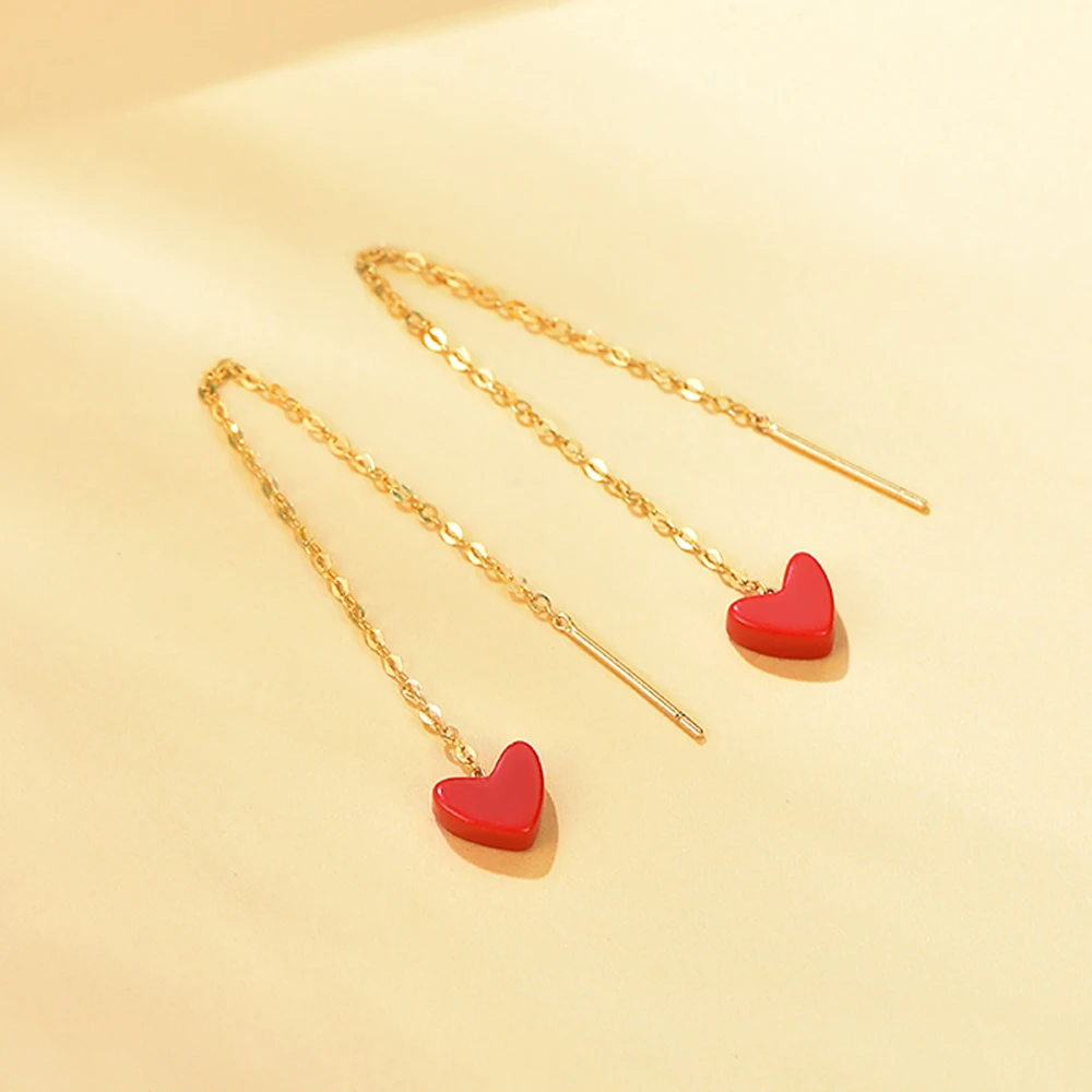 RINYIN ювелирные изделия 100% чистое 18K желтое золото серьги Аутентичные 18 карат