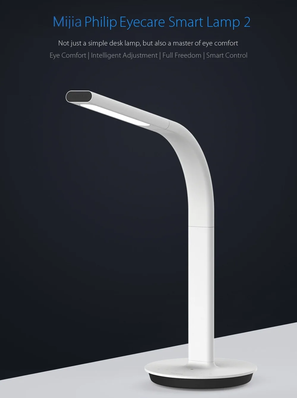 Оригинальный Xiaomi PHILIPS Smart control светодиодный LED Настольная лампа для чтения 2