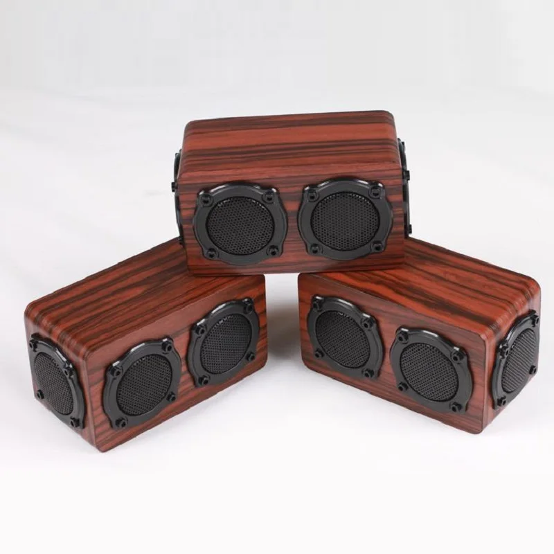 Деревянный Bluetooth динамик беспроводной двойной громкий es Dual Bass вибрационная