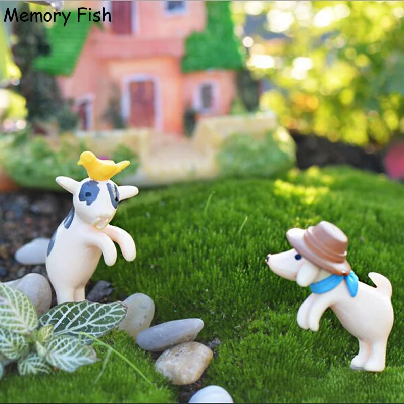 Аниме забавная милая собака корова микро садовая фигурка суккуленты/кукольный