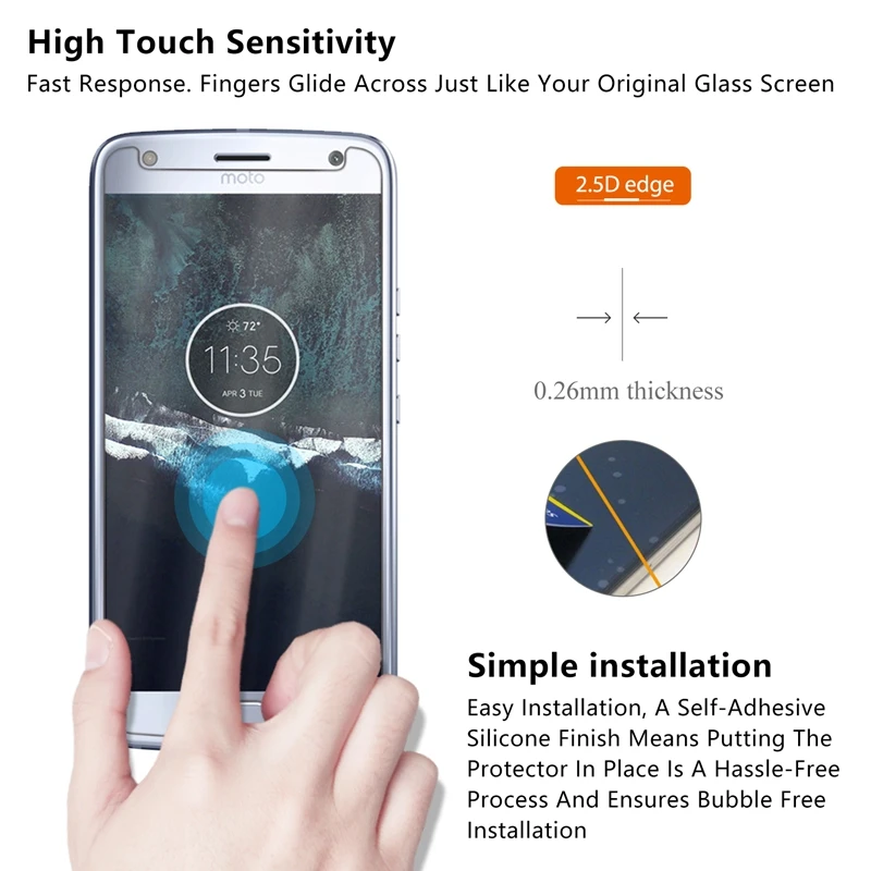2.5D 0 26 мм 9H Премиум Закаленное стекло для Motorola Moto X4 5 2 дюйма Защитная пленка X4|tempered