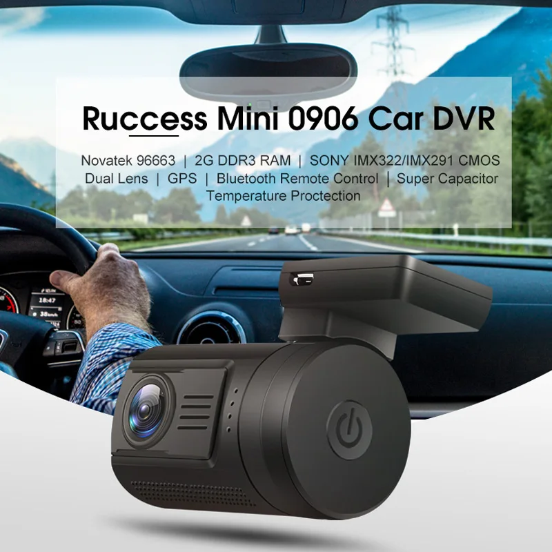 RUCCESS DVR 0906 Мини Автомобильный gps регистратор Full HD 1080p Новатэк 96663 WDR конденсатор