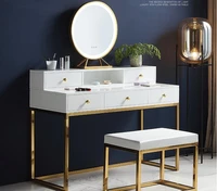 dresser nordic ins lighted makeup table bedroom simple postmodern white paint internet celebrity makeup table