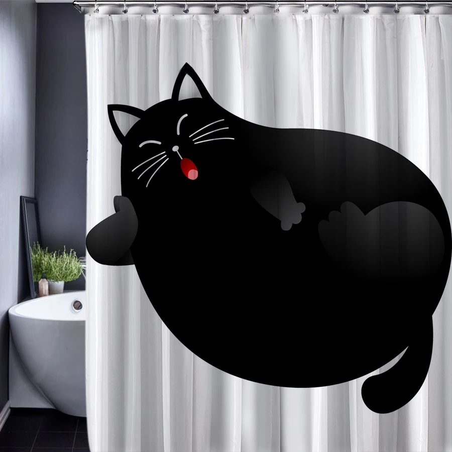 CHARMHOME черная кошка Тоторо Шиншилла индивидуальная мультяшная душевая занавеска