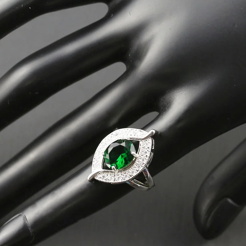 925 логотип Стильный Зеленый создания Изумрудный комплект ювелирных изделий для