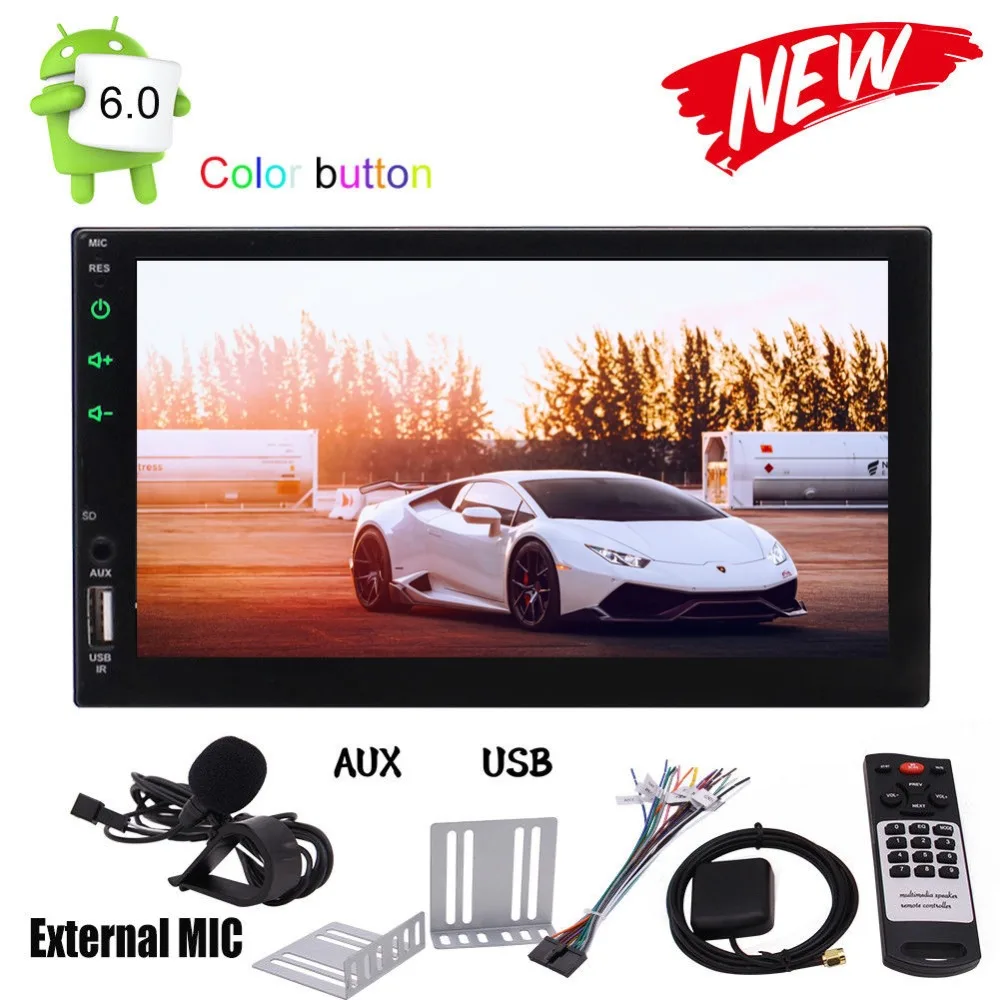 Android аудио радиоприемник с 7 дюймовый мульти Сенсорный экран Опора GPS навигация Wi