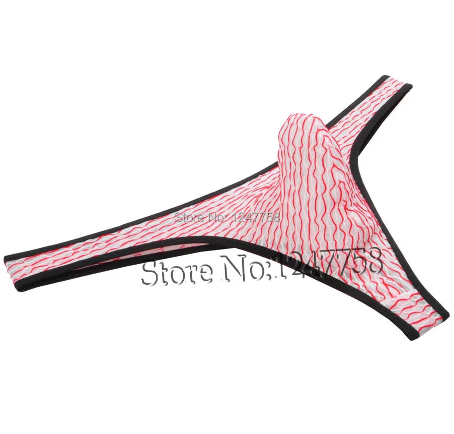 Мужские стринги из жаккардовой сетки Черные с Т образным вырезом бикини бандаж