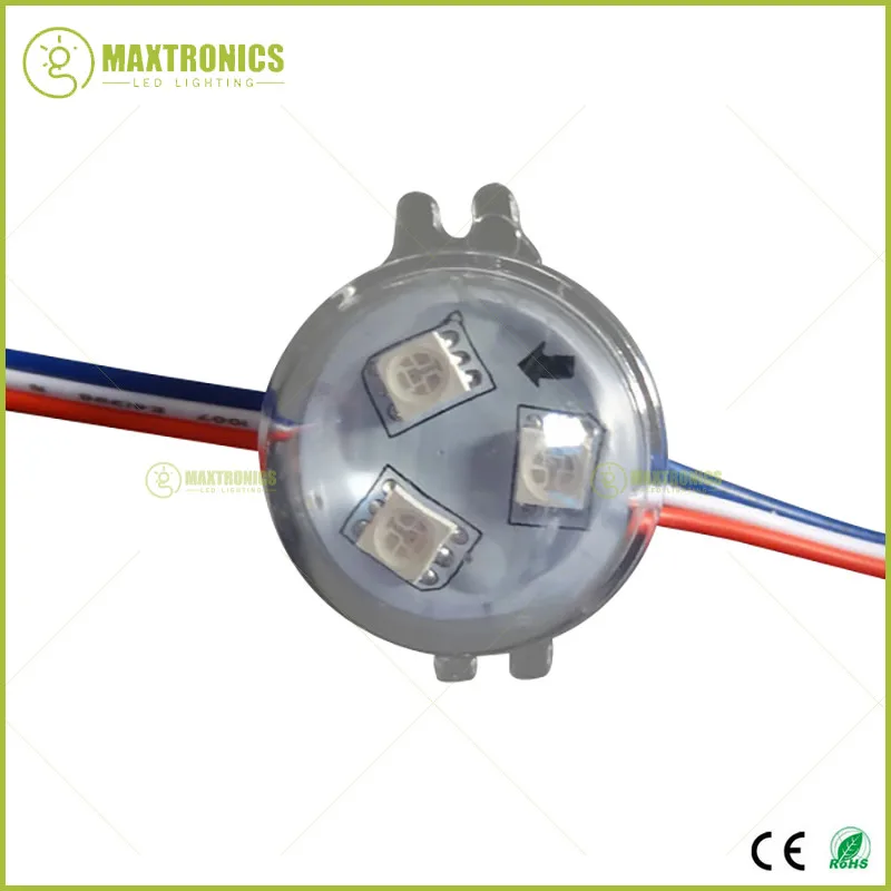 Wholesale price 200pcs WS2811 IC 3leds addressable rgb pixel led module transparent cover DC12V 30mm diameter | Лампы и освещение