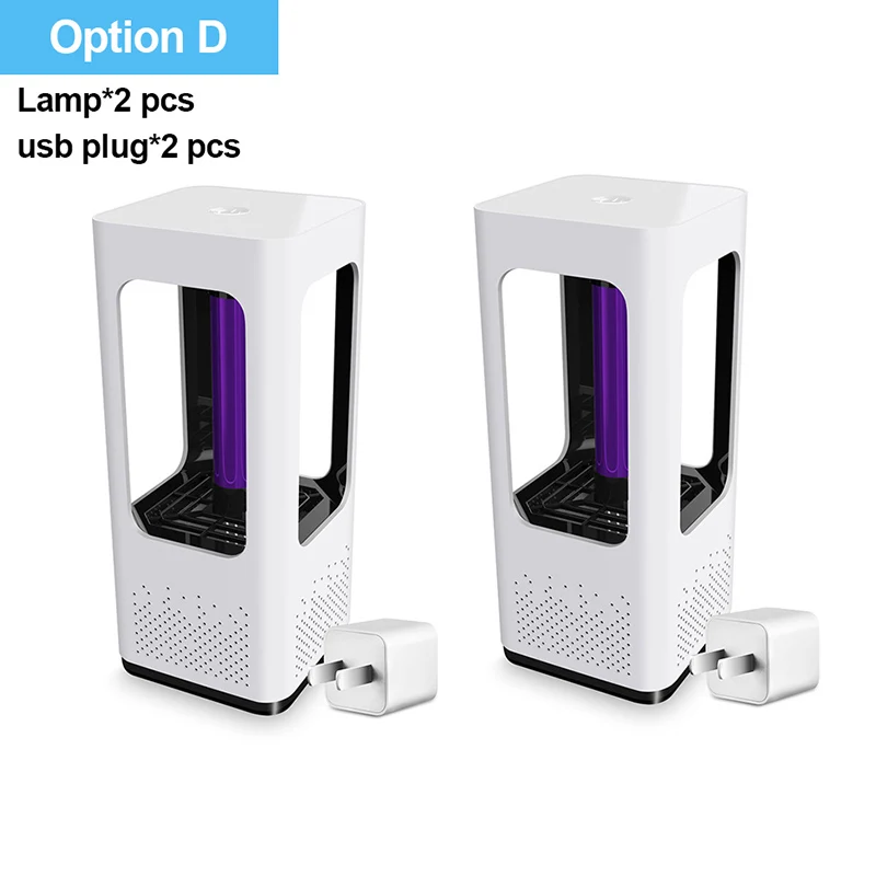 2pcs with plug Светодиодная лампа-убийца от комаров, анти-ловушка для комаров и мух, лампа-жук с питанием от USB для борьбы с вредителями, электрическая лампа-Репеллент для насекомых, ночник - Цвет: 2pcs with plug