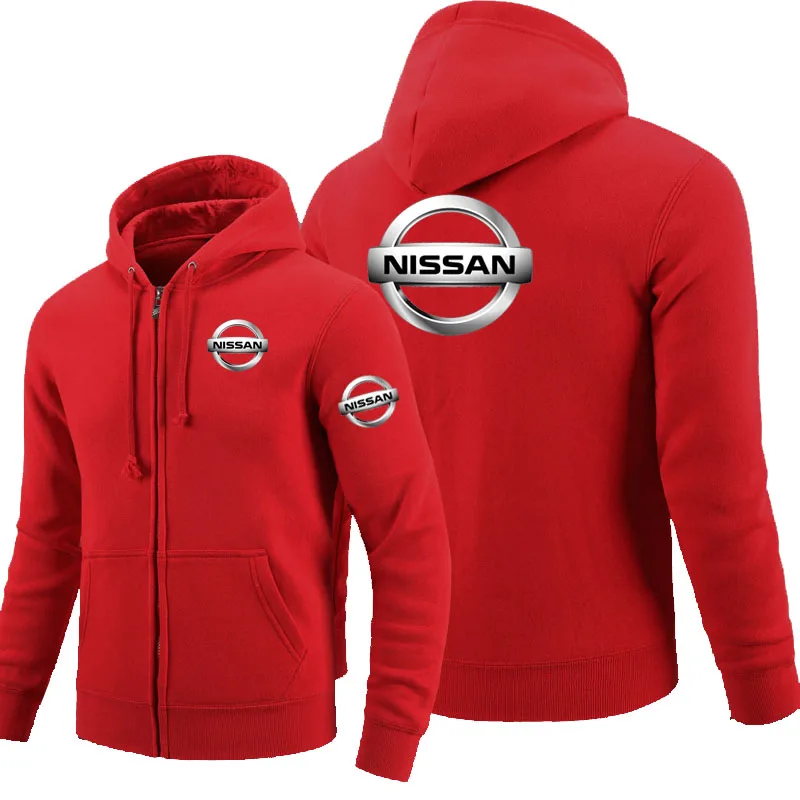 Логотип Nissan, толстовка на молнии, мужские толстовки на молнии, осенняя толстовка с капюшоном, зимняя длинная модная повседневная одежда