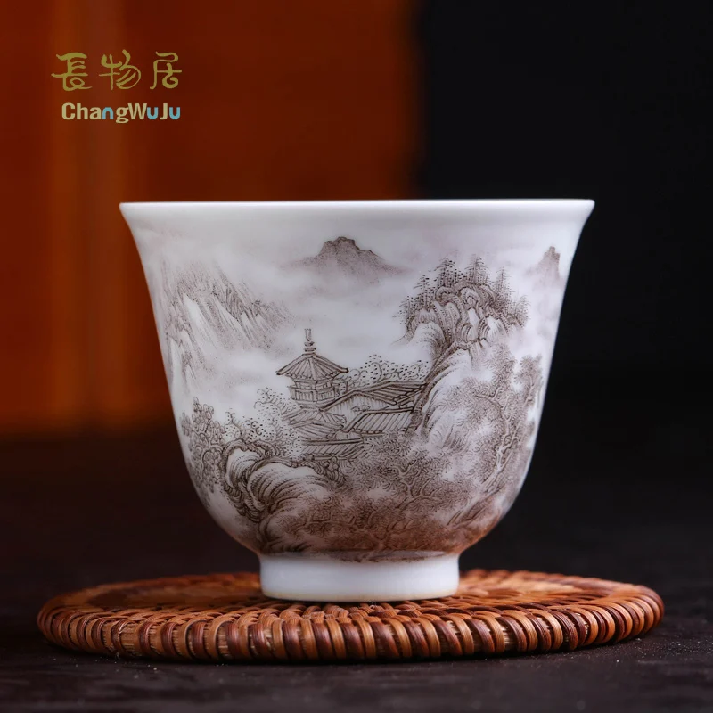 

Changwuju в цзиндэчжэне, Роза семейного творчества, кунг-фу, одна чайная чашка, окрашенная Jinhongxia
