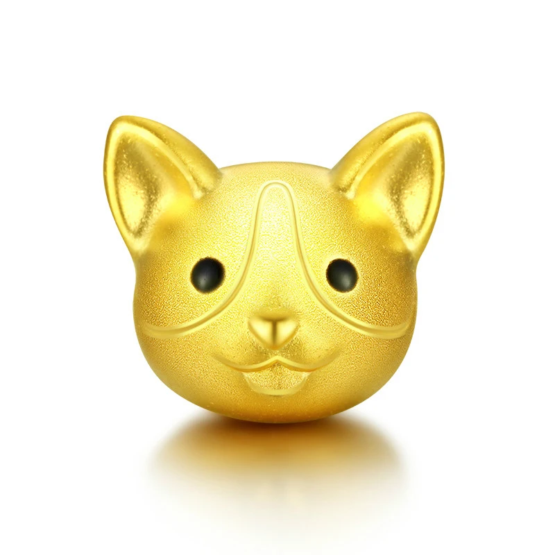 

Pure 24K Yellow Gold Bracelet Women 3D Cute Dog Bracelet 0.88g