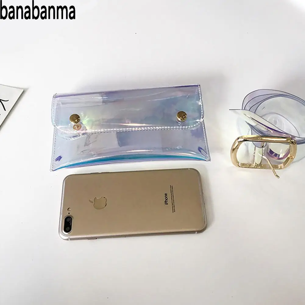 Banabanma модная женская поясная сумка красивая с лазерным градиентом цвета Модная