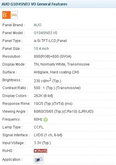 Сенсорная панель для G104SN03 V0 протестирована перед отправкой|panel|panel touch |